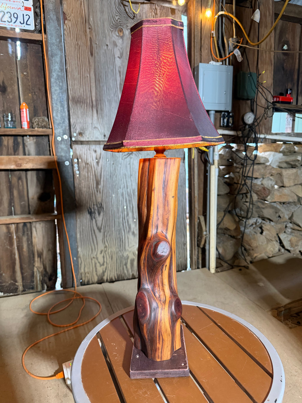 27” Manzanita Log Lamp “Vein”