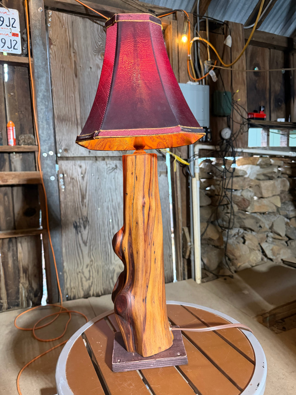 27” Manzanita Log Lamp “Vein”