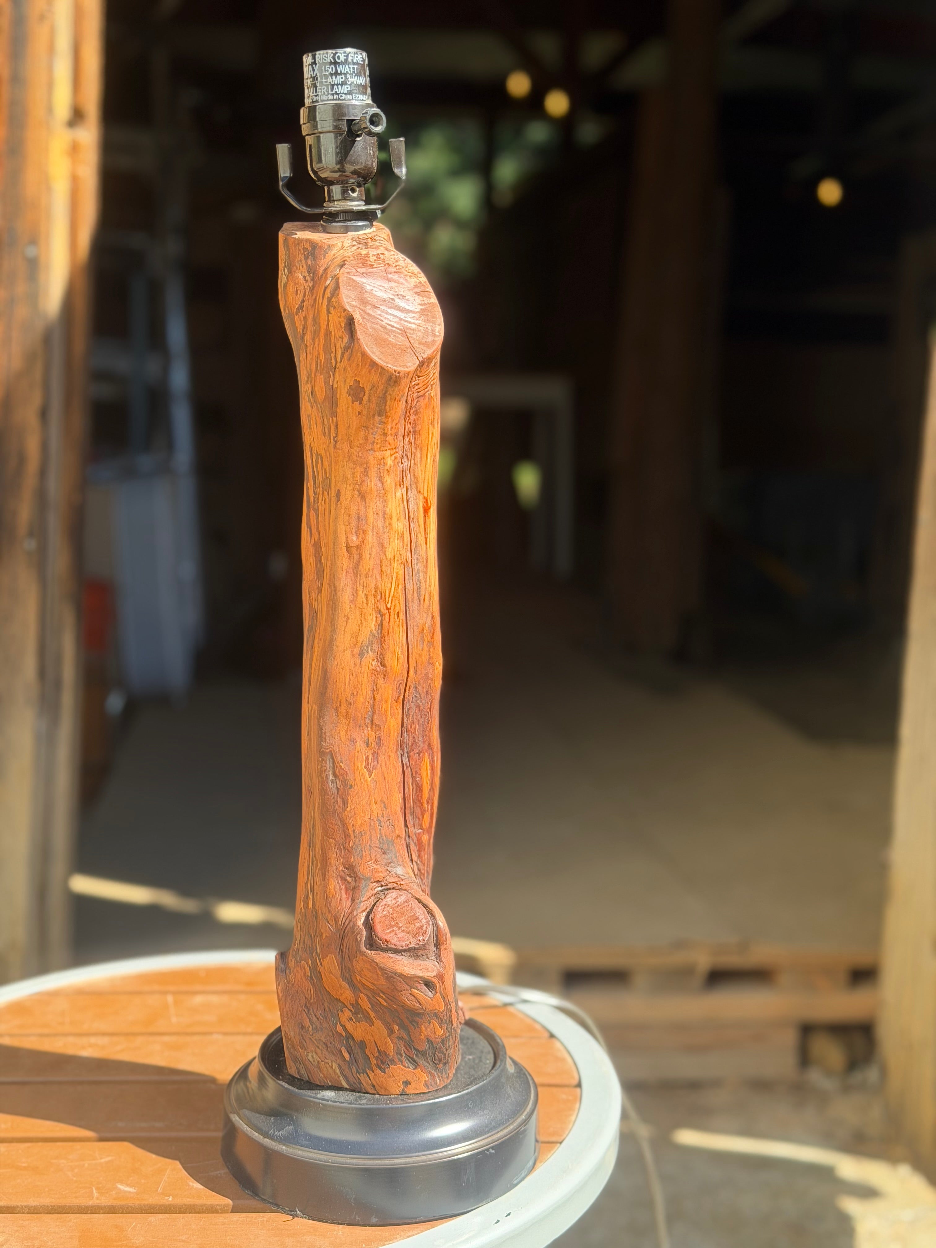 Manzanita Log Lamp "Lazy Day"