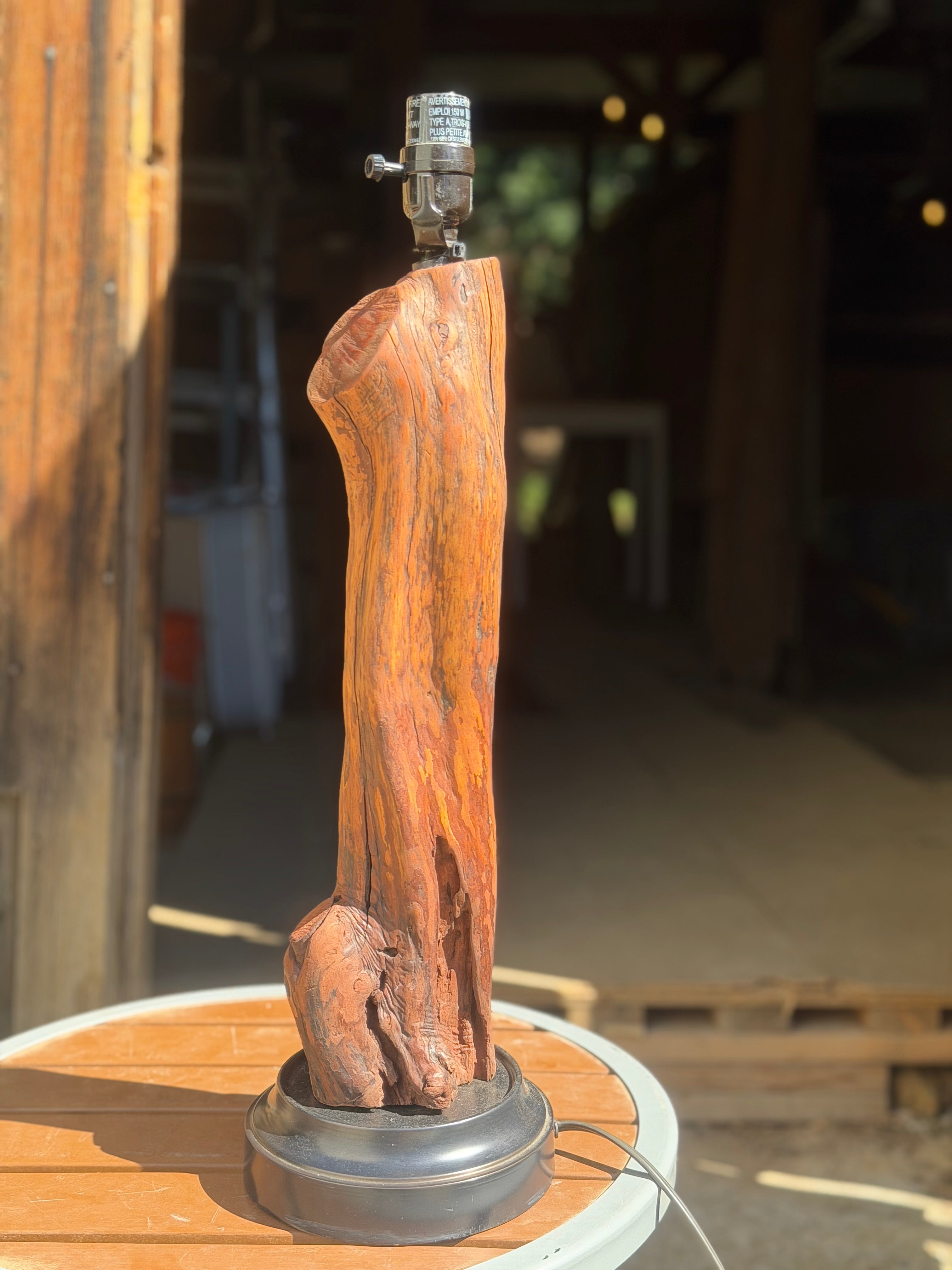 Manzanita Log Lamp "Lazy Day"