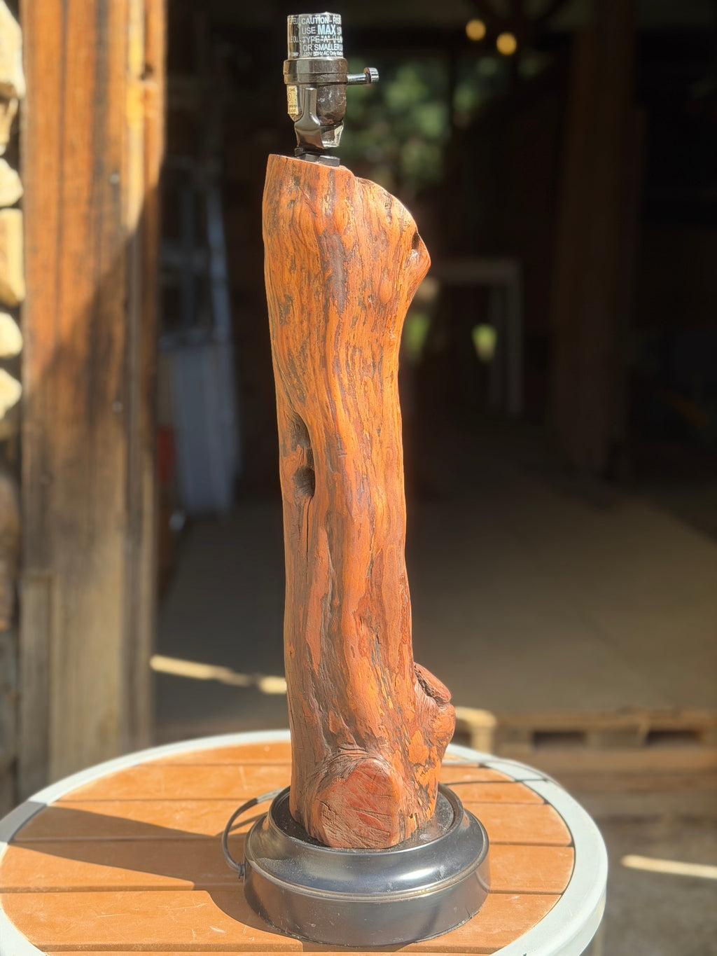 Manzanita Log Lamp "Lazy Day"