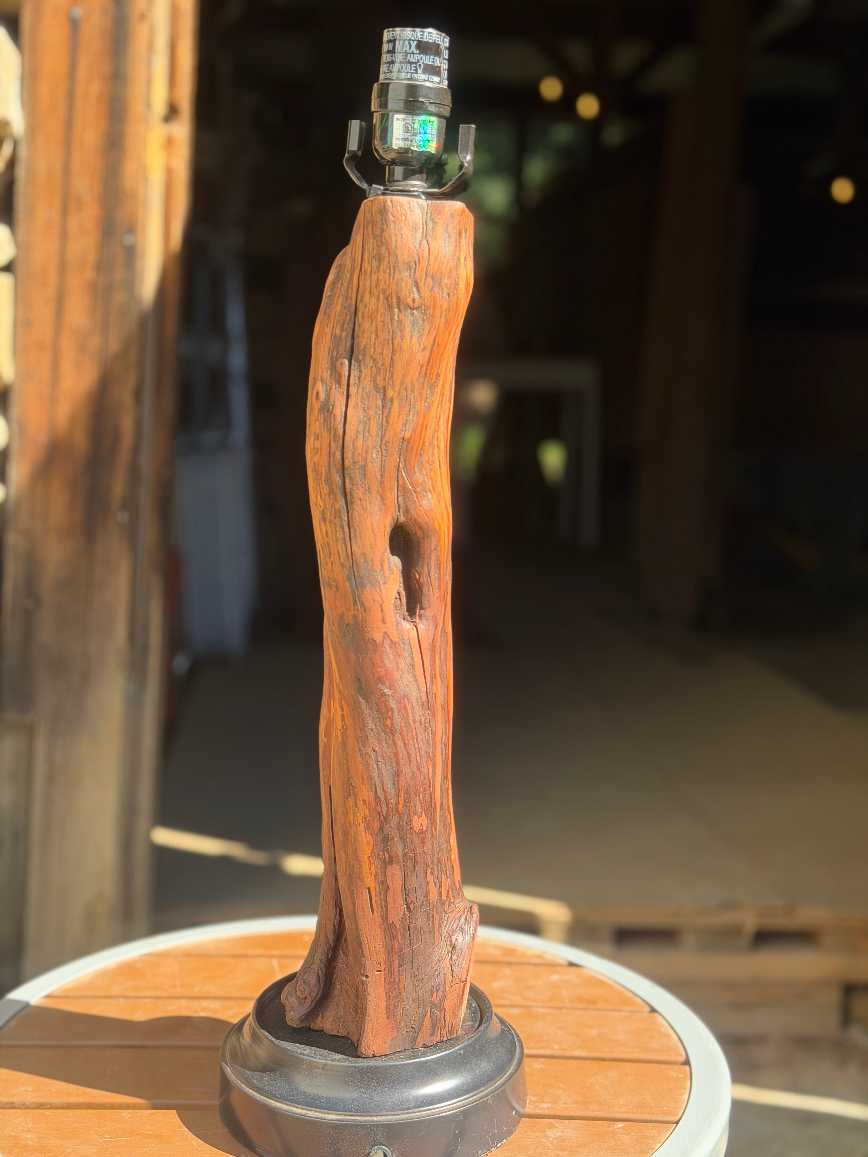 Manzanita Log Lamp "Lazy Day"