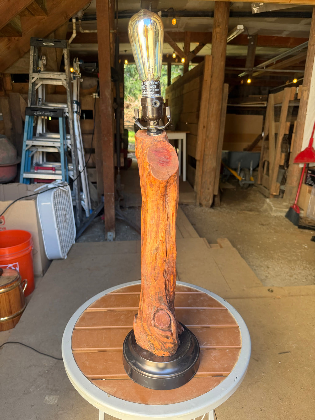 Manzanita Log Lamp "Lazy Day"