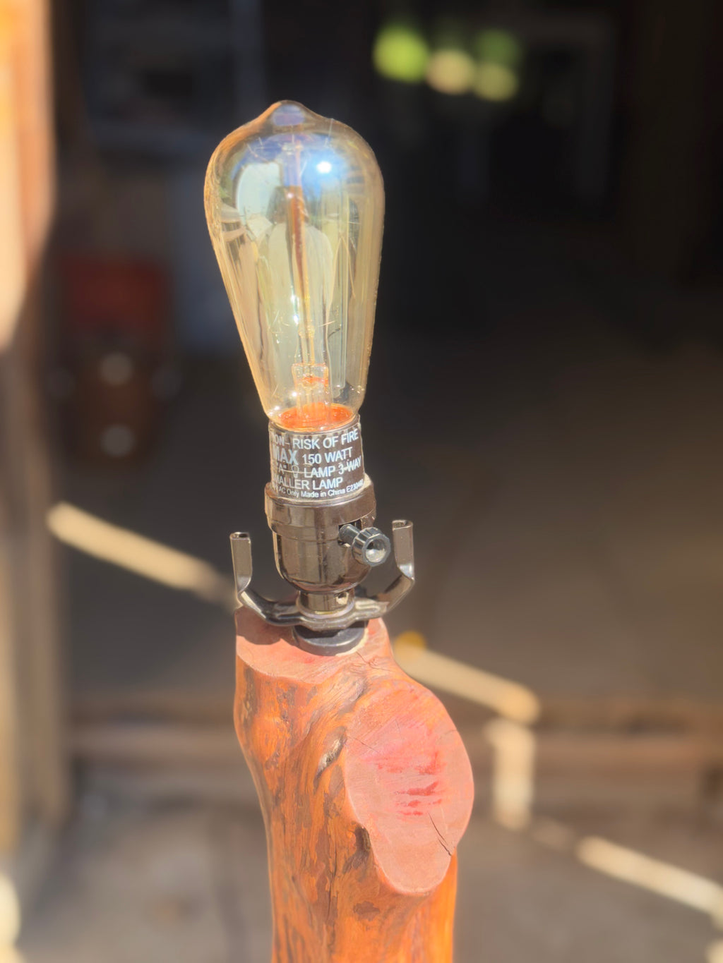 Manzanita Log Lamp "Lazy Day"