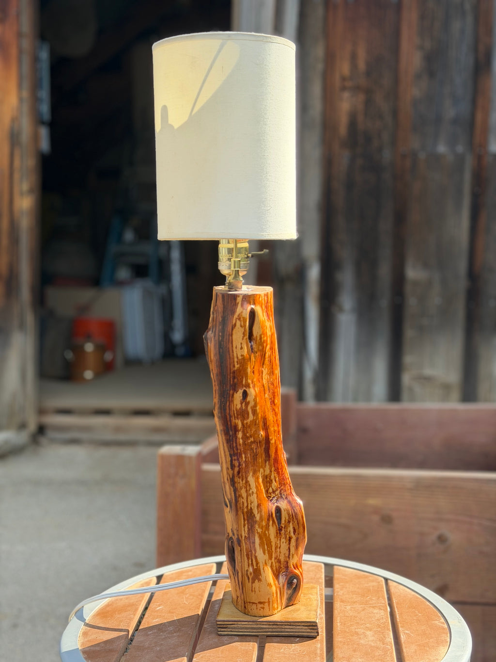 Manzanita Log Lamp “Waterfall”